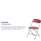 Flash Furniture Hercules Series Plastic Folding Chair Red - 4 LB Weight Capacity Comfortable Event Chair-Lightweight Folding Chair, PK4 4-LE-L-3-RED-GG - alternate 6
